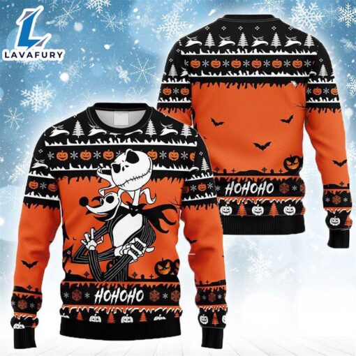 Pumpkin Jack Skellington With Zero Ugly Sweater