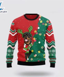 Rottweiler Christmas Tree Ugly Christmas Sweater For Men And Women  Gift Dog Loves