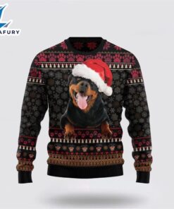 Rottweiler Christmas Ugly Christmas Sweater For Men And Women  Gift Dog Loves