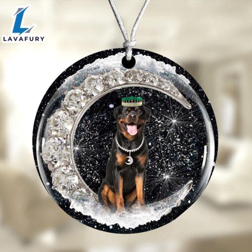 Christmas 2024  Rottweiler With Crown Diamond Ornament, Gift For Christmas