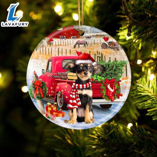 Christmas 2024  Russkiy Toy With Red Truck Christmas Ornament, Gift For Christmas