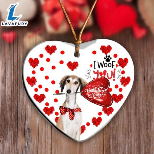 Christmas 2024  Saluki Happy Valentine’s Day Ornament, Gift For Christmas