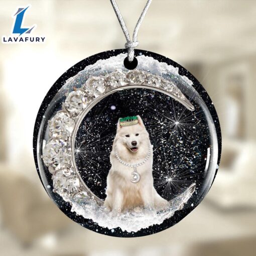 Christmas 2024  Samoyed With Crown Diamond Ornament, Gift For Christmas