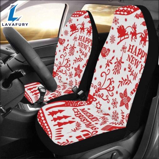 Santa Claus And Reindeer Carrying Gifts Car Seat Covers  Car Decor