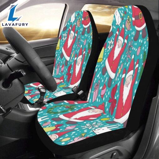 Santa Claus Bunny And Christmas Gifts Car Seat Covers  Car Decor