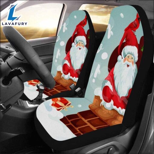 Santa Claus Climbs The Chimney Car Seat Covers  Car Decor