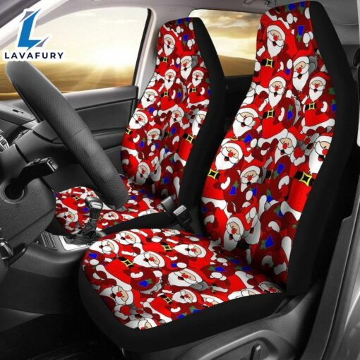 Santa Claus Custom Name Car Seat Covers  Car Decor