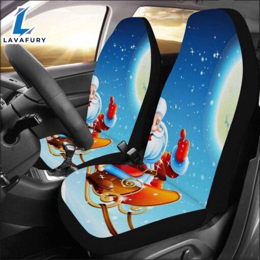 Santa Claus Funny Is Coming Car Seat Covers  Car Decor