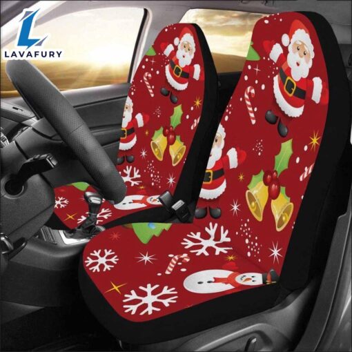 Santa Claus Reindeer Carrying Gifts Car Seat Covers  Car Decor