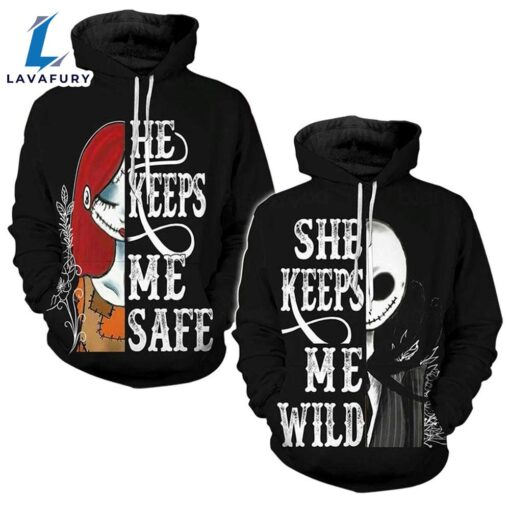 She Keeps Me Wild And He Keeps Me Safe Hoodie