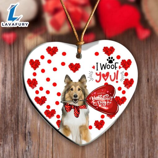 Christmas 2024  Shetland Sheepdog Happy Valentine’s Day Ornament, Gift For Christmas