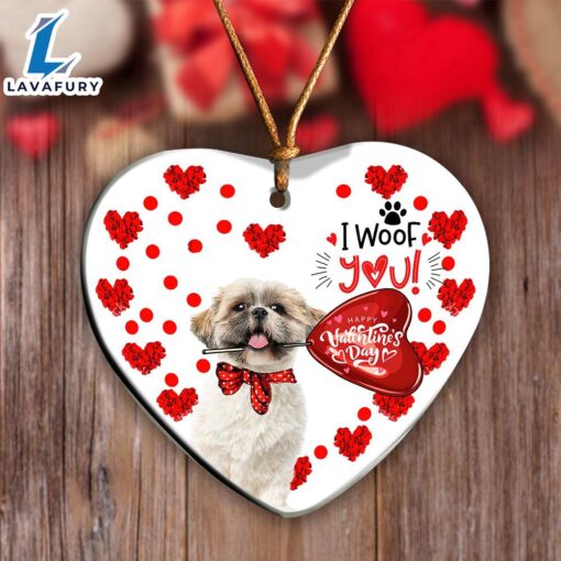 Christmas 2024  Shih Tzu Happy Valentine’s Day Ornament, Gift For Christmas