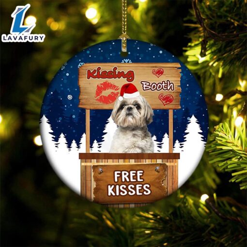 Christmas 2024  Shih Tzu Kissing Booth Christmas Ornament, Gift For Christmas