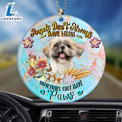 Christmas 2024  Shih Tzu Sometimes They Have Paws Ornament, Gift For Christmas