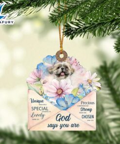 Shih-Tzu God Says You Ornament,…