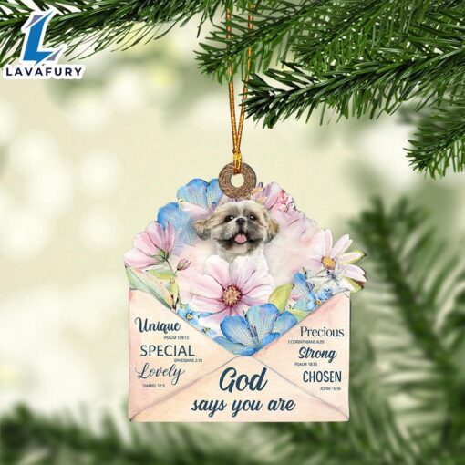 Shih-Tzu God Says You Ornament, Gift For Christmas Dog Loves