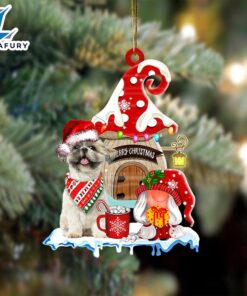 Shih-Tzu With Mushroom House Christmas…