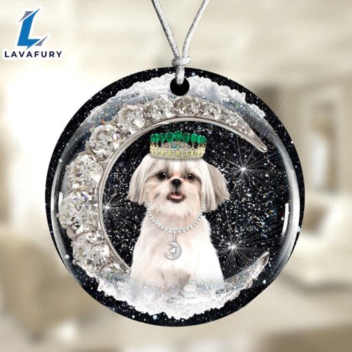 Christmas 2024  Shih-Tzu2 With Crown Diamond Ornament, Gift For Christmas