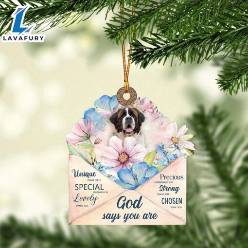 St-Bernard God Says You Ornament, Gift For Christmas Dog Loves