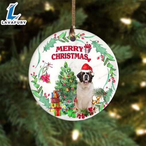 Christmas 2024  St-Bernard Tree Merry Christmas Ornament, Gift For Christmas