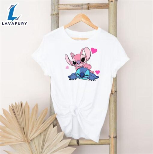 Stitch and Angel Rolling, Lovers Shirt, Lilo and Stitch Shirt, Couples Shirt