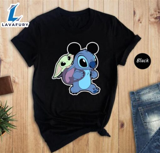 Stitch and Grogu Shirt, Baby Yoda Shirt, Adorable Stitch Shirt, Cute Disney Shirt, Baby Yoda and Stitch Tee