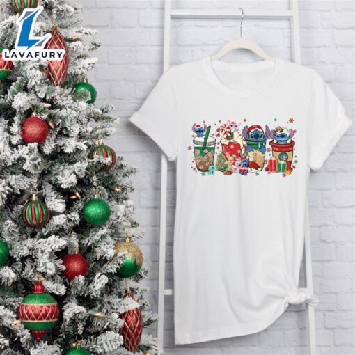 Stitch Christmas Coffee Shirt, Disney Christmas Latte Tee, Christmas Starbucks Tee, Disney Stitch Shirt, Christmas Gifts, Disney Group Shirt