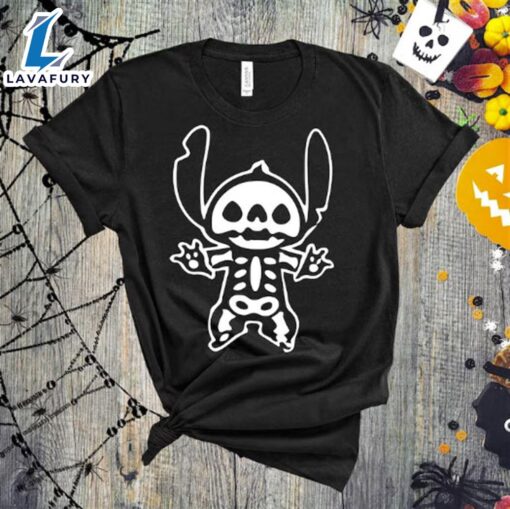 Stitch Halloween Skeleton ,Disney Halloween Shirt, Halloween Shirt, Disney Shirt, Halloween Mickey Shirts