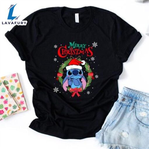 Stitch Merry Christmas Disney Tee Shirt