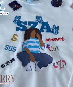 SZA Music Embroidered Sweatshirt Fashion…