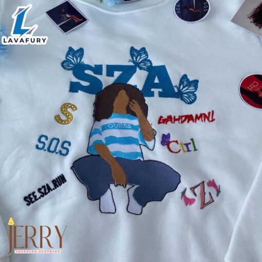 SZA Music Embroidered Sweatshirt Fashion Style 1