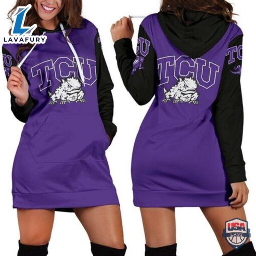 TCU Horned Frogs 3D All Over Print Hoodie Dress For Women