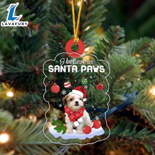 Teddy Bear Dog Christmas Ornament, Gift For Christmas Dog Loves