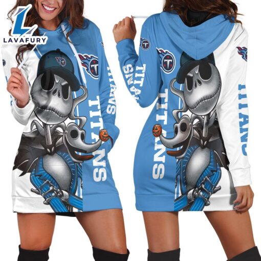 Tennessee Titans Jack Skellington And Zero Hoodie Dress