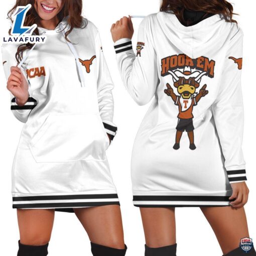 Texas Longhorns NCAA Classic White 3D Hoodie Dress