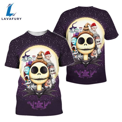 The Nightmare Before Christmas Characters Purple T-shirt