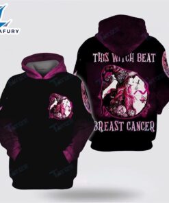 This Witch Beat Breast Cancer Black Pink Hoodie Breast Cancer Hoodie