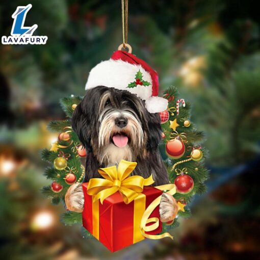 Tibetan Terrier-Dogs Give Gifts Hanging Ornament, Gift For Christmas Dog Loves