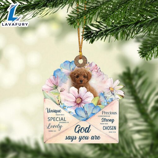 Toy-Poodle God Says You Ornament, Gift For Christmas Dog Loves