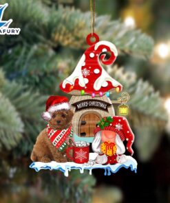 Toy-Poodle With Mushroom House Christmas…