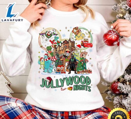 Vintage Disney Christmas Hollywood Studios Jollywood Nights Sweater  Merry Christmas Shirt