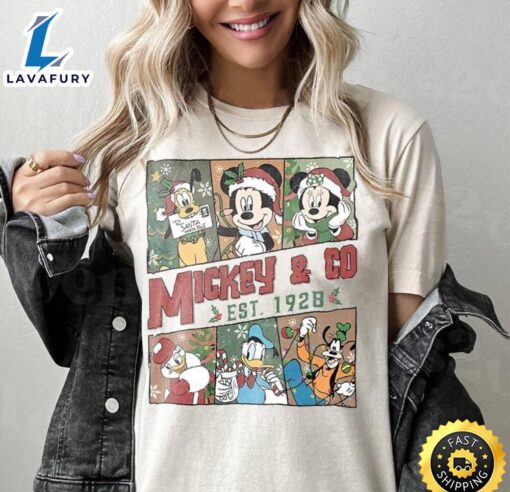 Vintage Disney Mickey And Friends Christmas Shirt  Merry Christmas Shirt