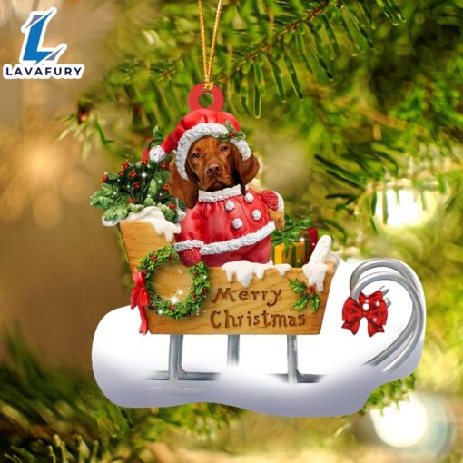 Vizsla Merry Christmas Ornament, Gift For Christmas Dog Loves