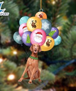 Vizsla With Balloons Christmas Ornament,…