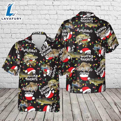 Walleye Fishing Christmas Hawaiian Shirt – Gift Christmas Hawaiian