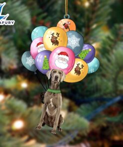 Weimaraner With Balloons Christmas Ornament,…