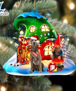 Weimaraner With Rudolph’s House Christmas…