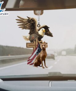 Weimarner And Eagle American Flag…