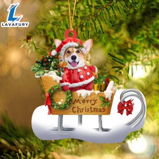 Welsh Corgi Merry Christmas Ornament, Gift For Christmas Dog Loves