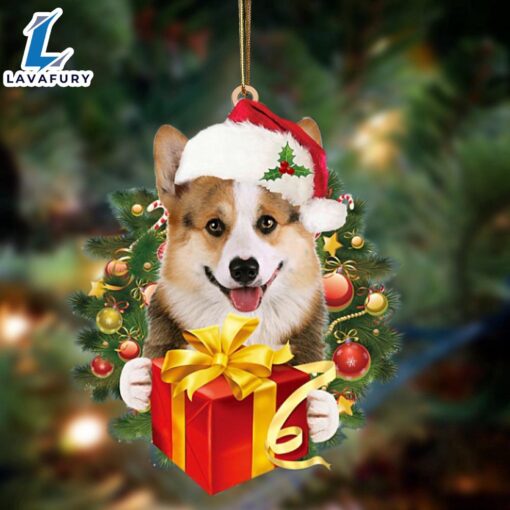 Welsh Corgi-Dogs Give Gifts Hanging Ornament, Gift For Christmas Dog Loves